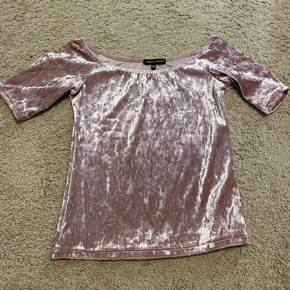 Kendall & Kylie Velvet Pink Off-Shoulder(optional)